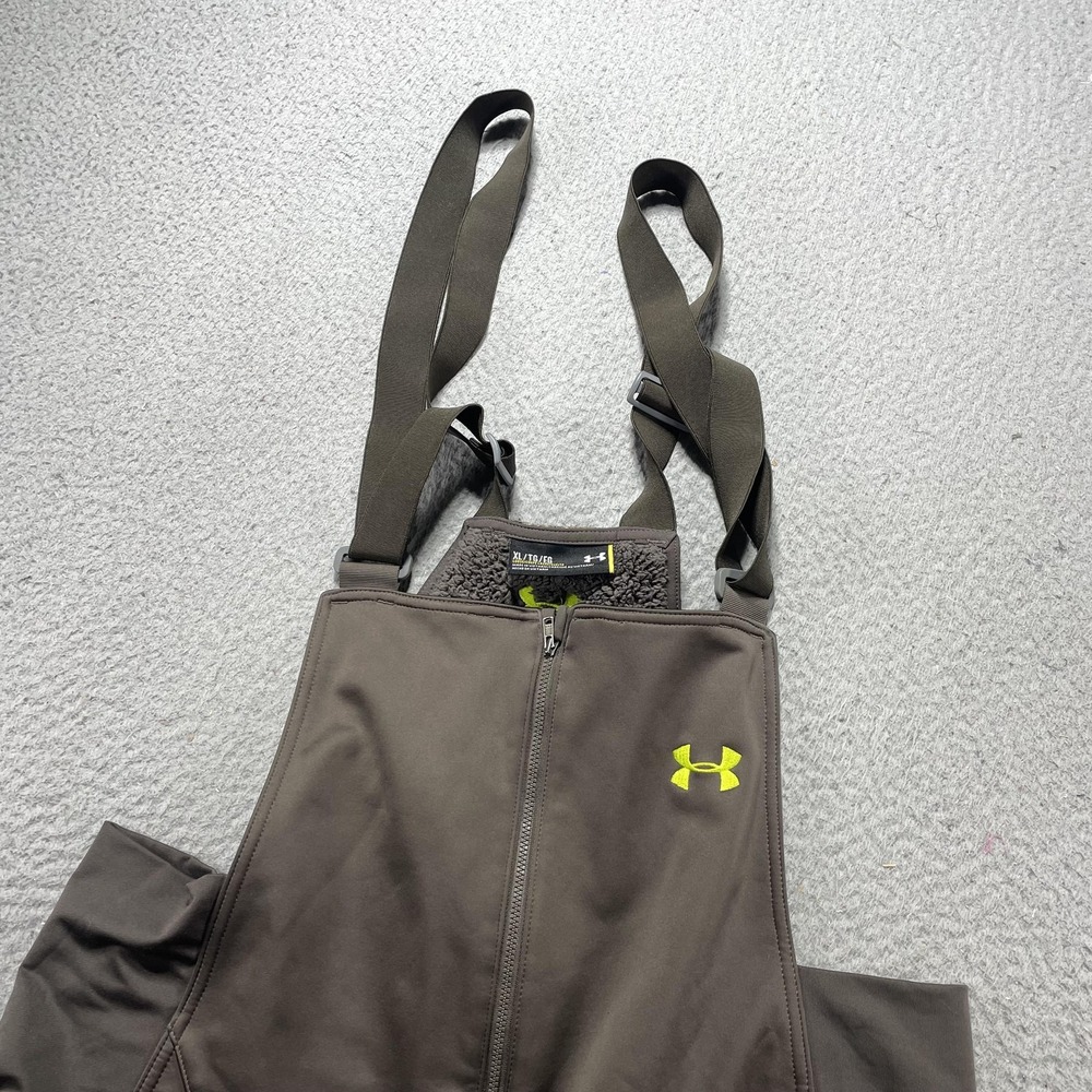 Under Armour Bib Pants Mens XL Brown Realtree Camo UA Storm1 ColdGear Hunting - Picture 4 of 12